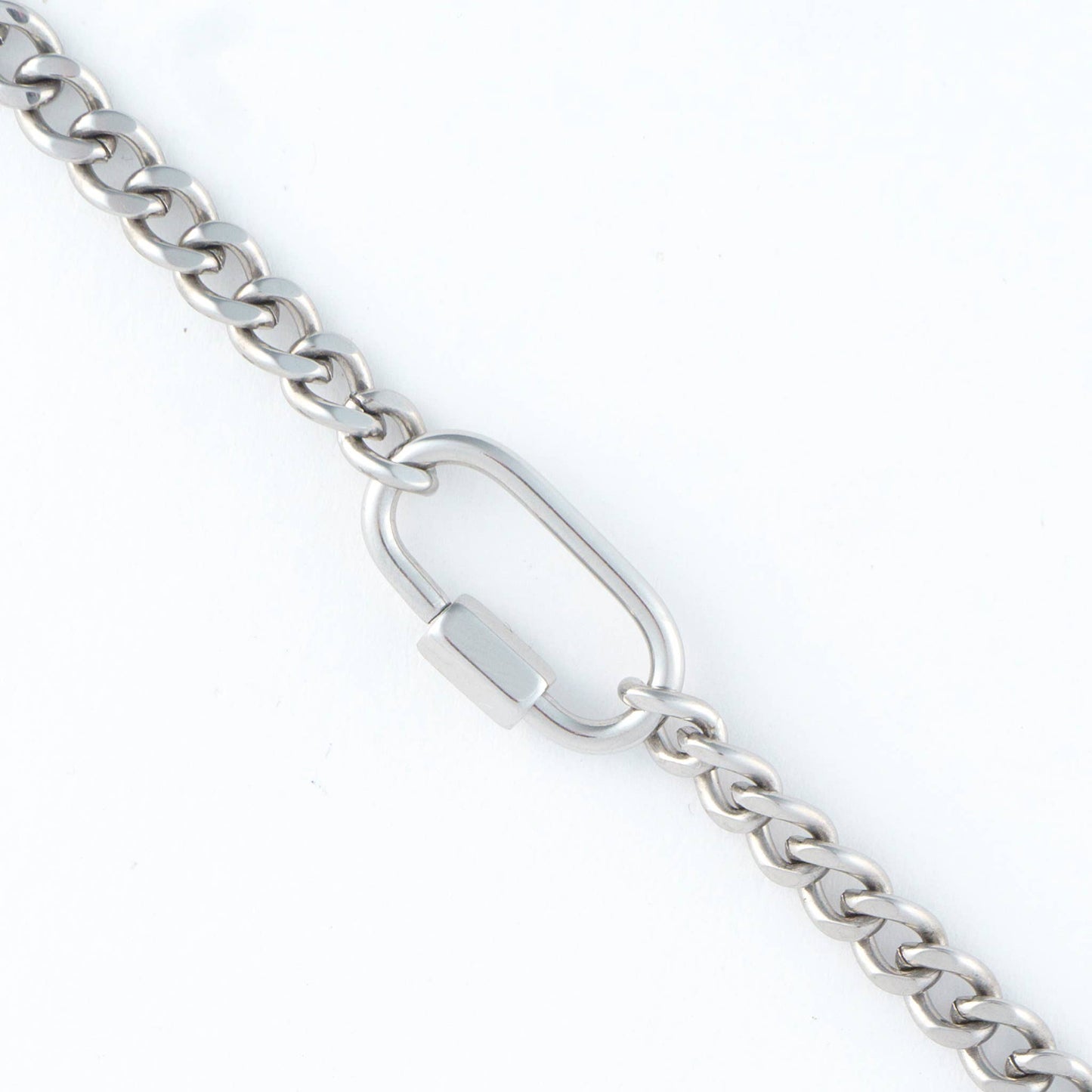Narelle Waterproof 16" Functional Carabiner Necklace: Silver