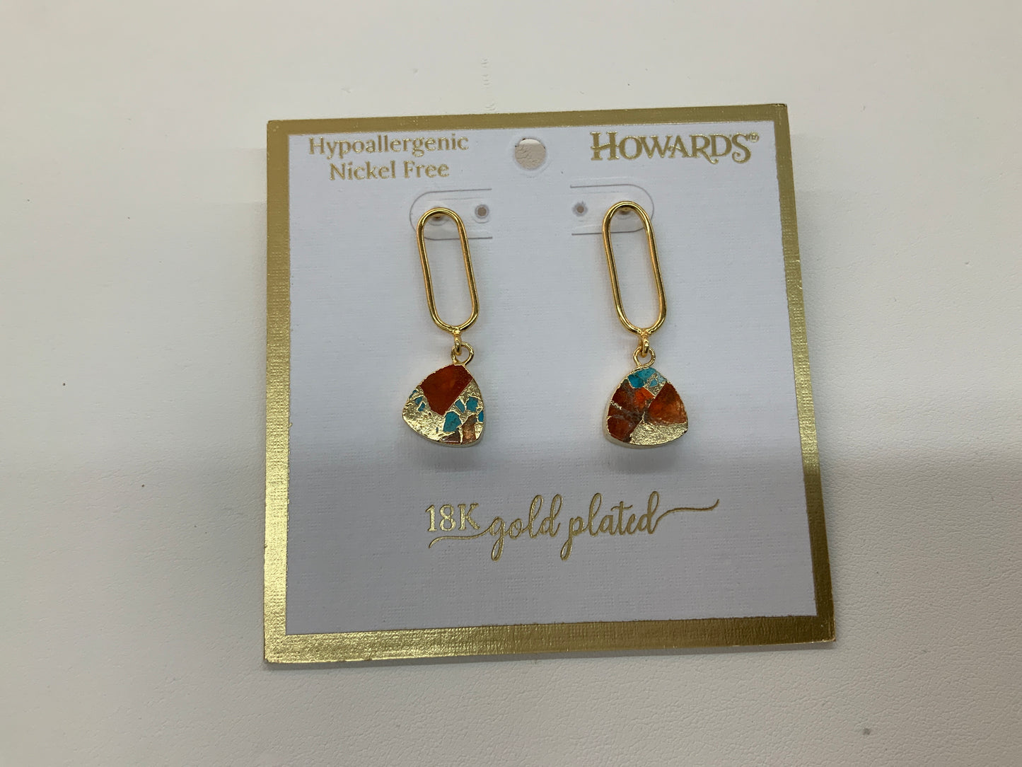 Howard’s gemstone gold plated earrings