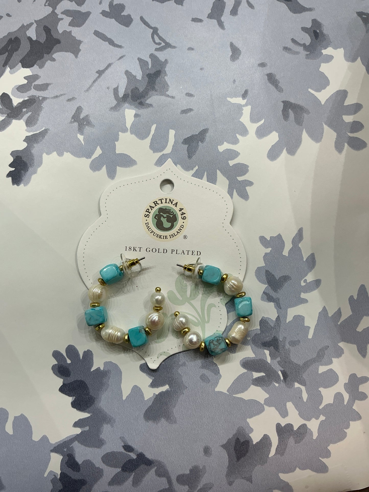 Spartina pearl amd turquoise hoops