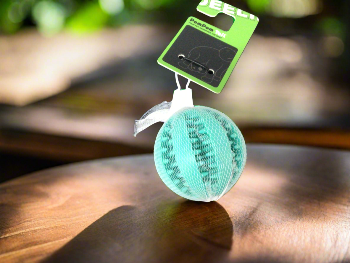 Teal dog toy ball