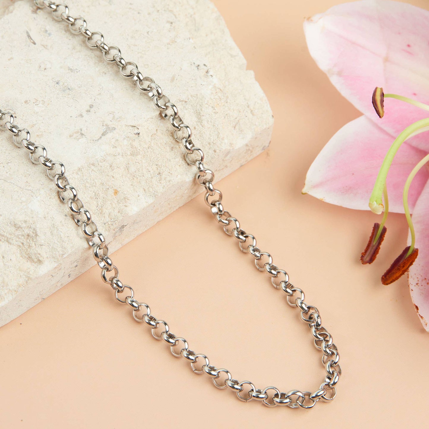Narelle Waterproof 18" Cable Chain Necklace: Silver