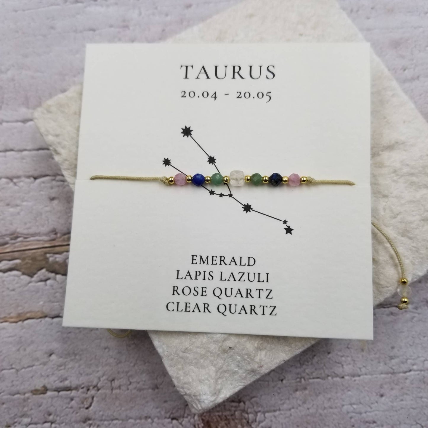 Constellation Natural Stone Bead Friendship Bracelet: AQUARIUS