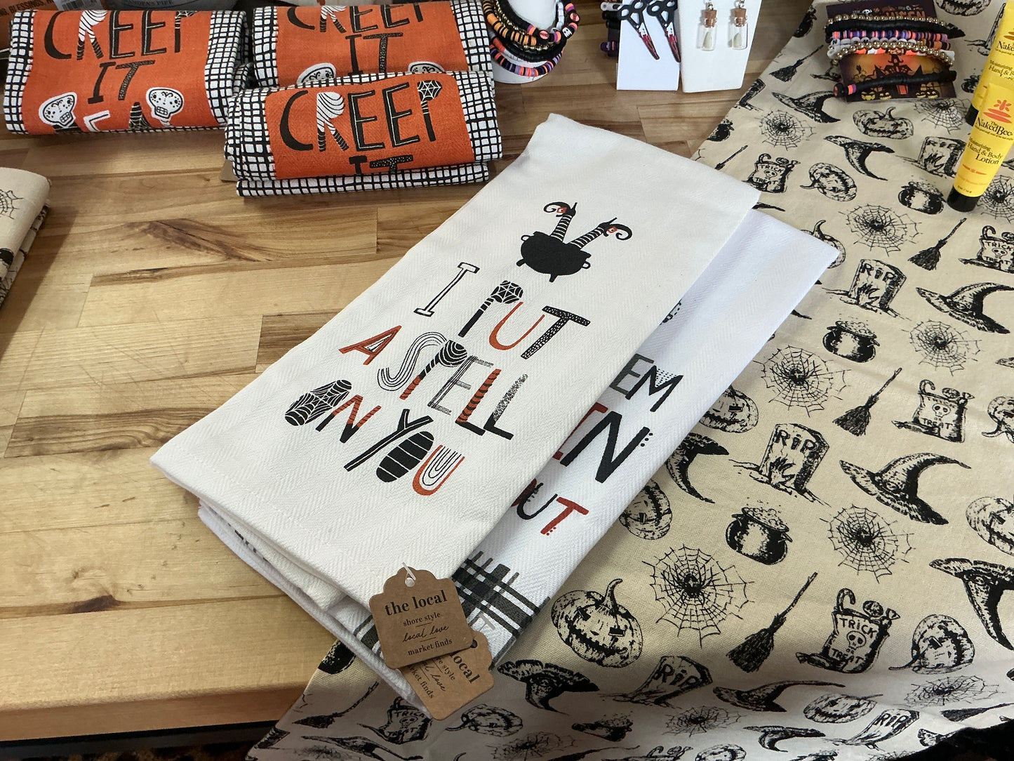 Halloween tea towel