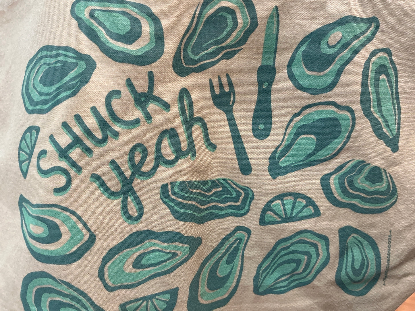 Shuck yea tote bag