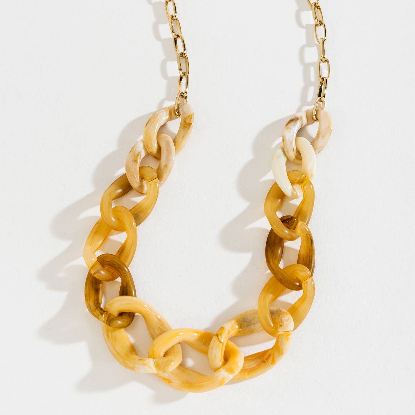Sale - Chunky Curb Chain 20" Collar Necklace: Cream