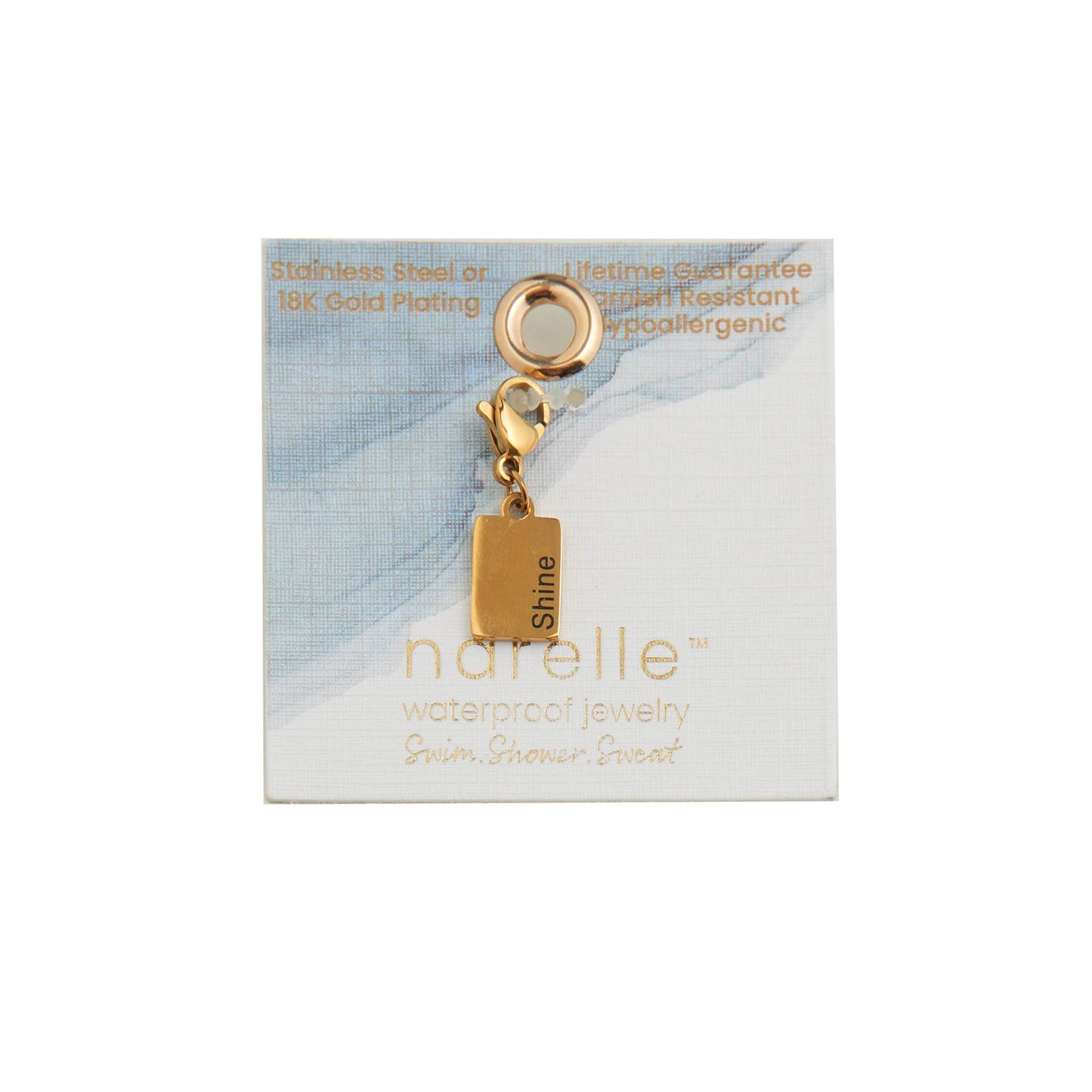 Narelle Waterproof 18K Gold Inspiration Tag Charm: Strength
