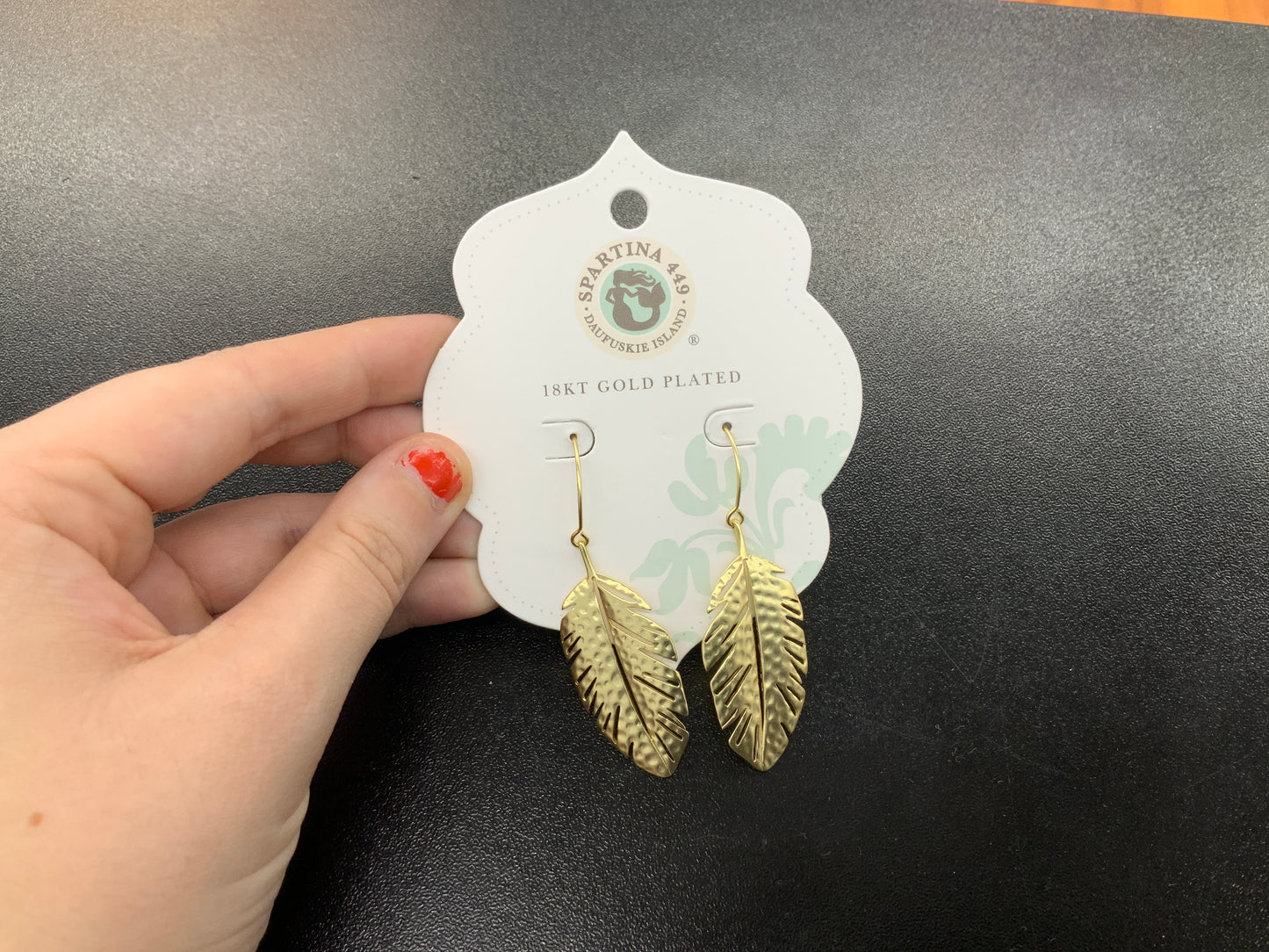 Spartina calathea leaf earrings