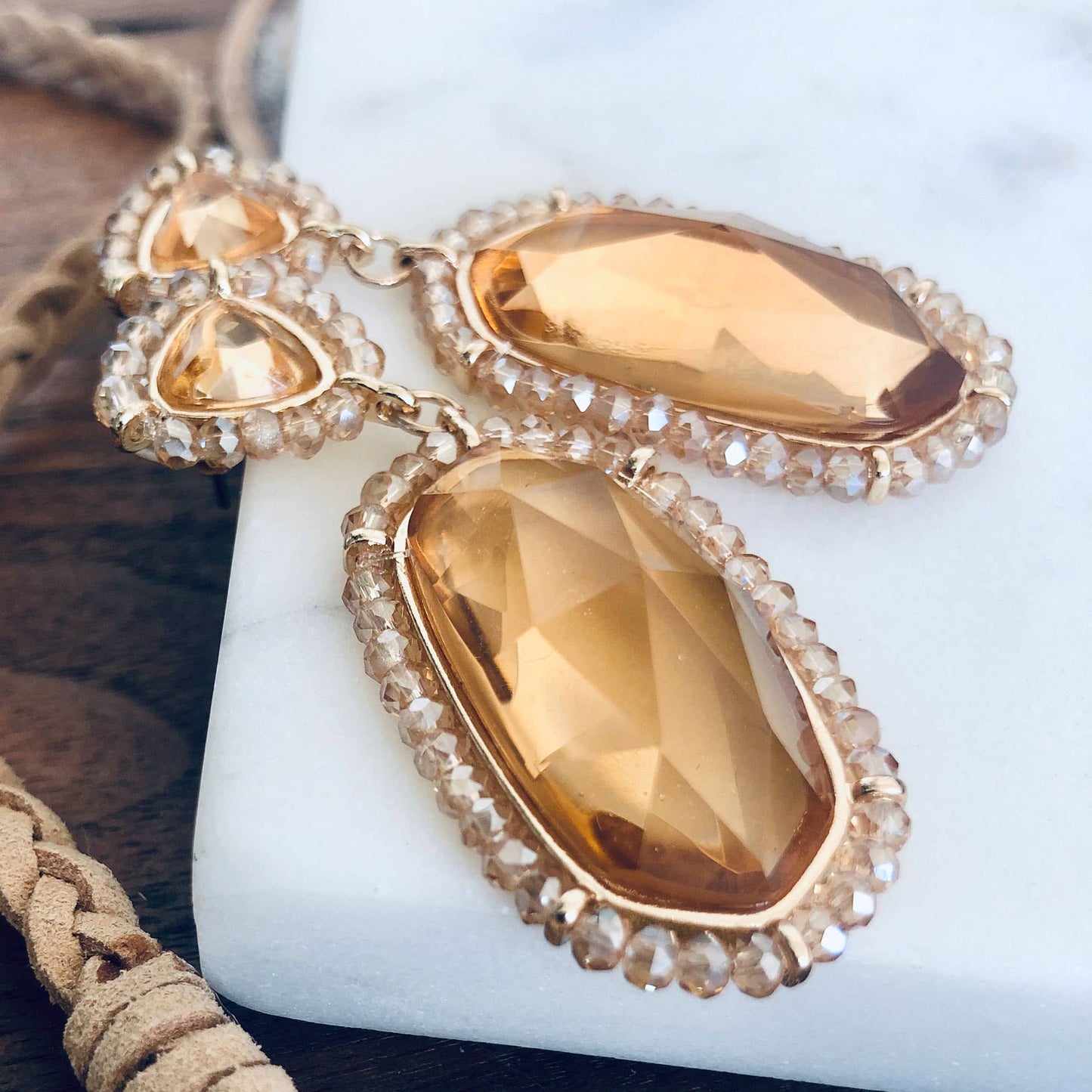 Natural Gemstone Drop Earring