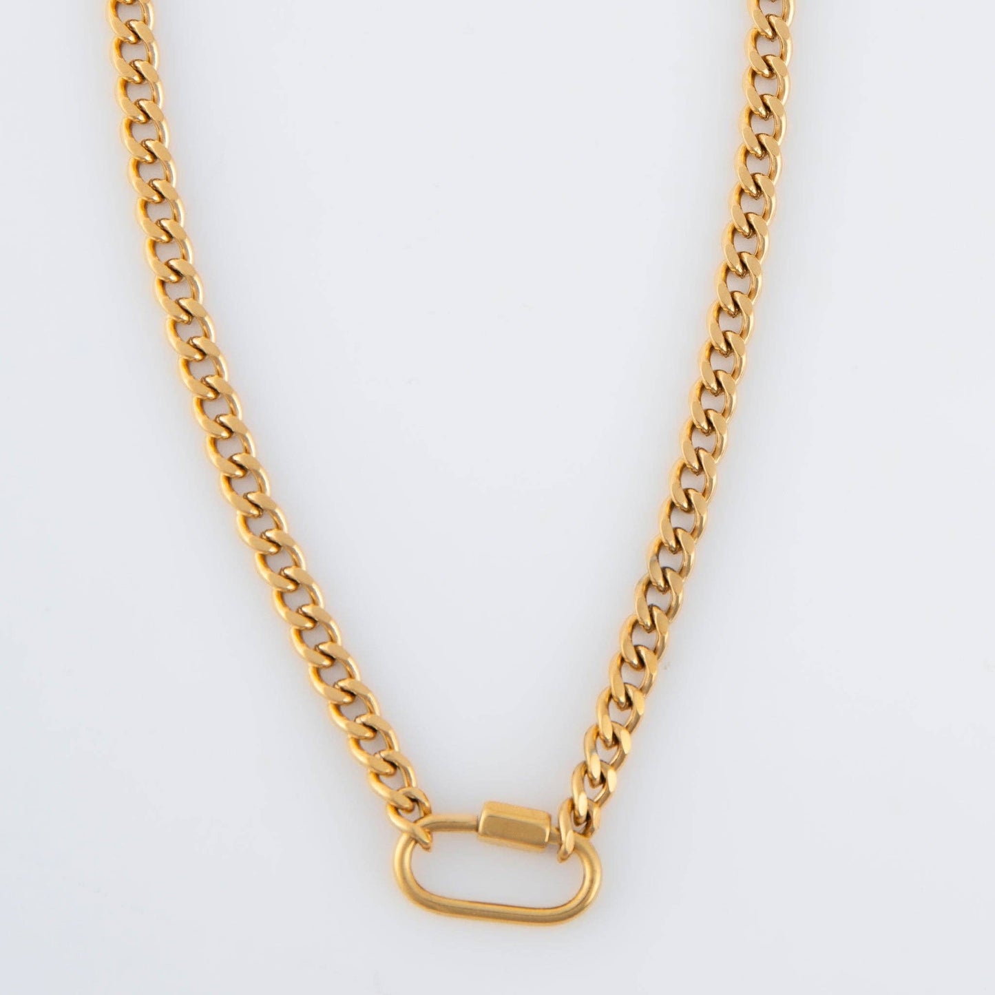 Narelle Waterproof 16" Functional Carabiner Necklace: Yellow Gold