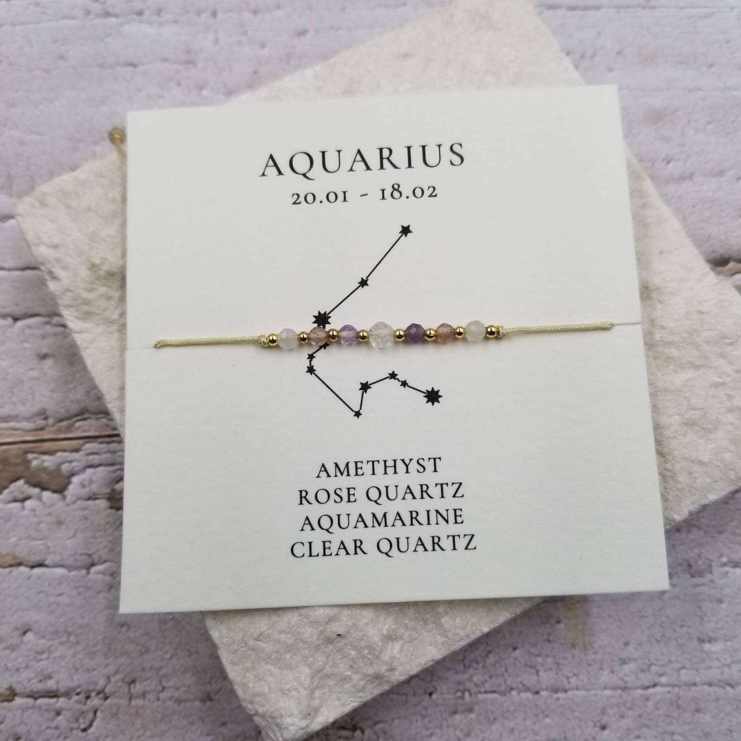 Constellation Natural Stone Bead Friendship Bracelet: CANCER