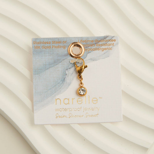 Narelle Waterproof 18K Gold Cubic Zirconia Drop Charm