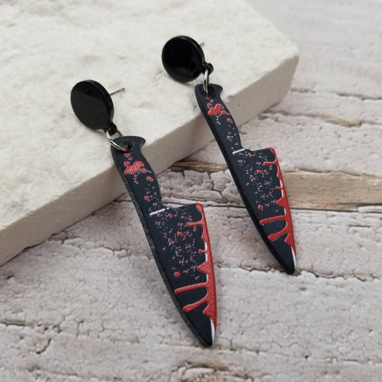 Bloody Goth Halloween Earrings: C