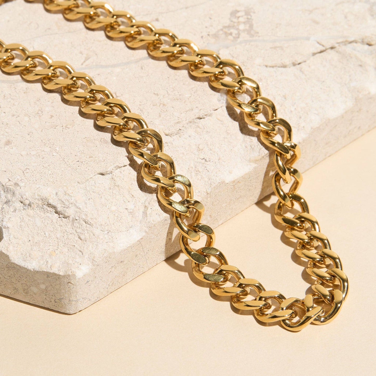 Narelle Waterproof 16" Chunky Chain Necklace: Yellow Gold
