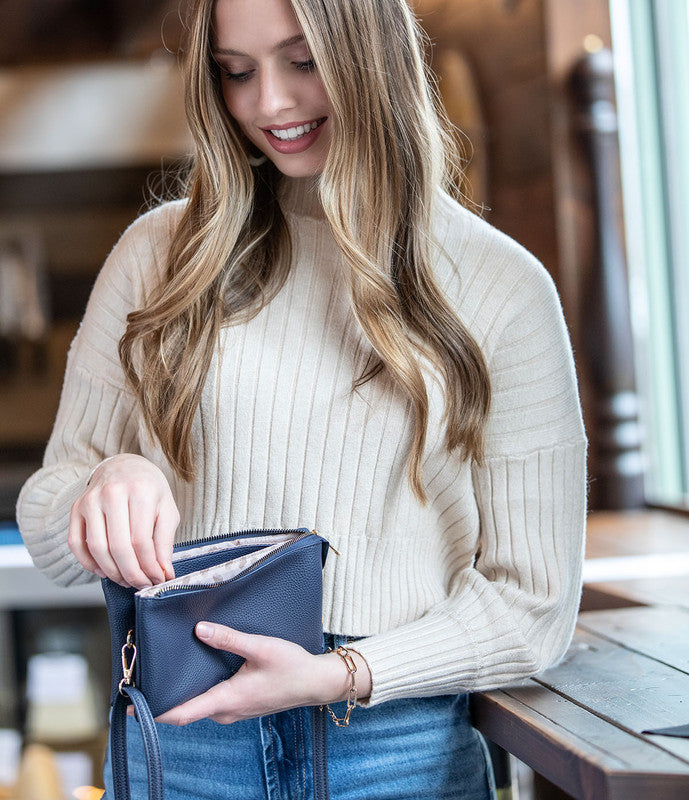 Kedzie sky blue crossbody wallet