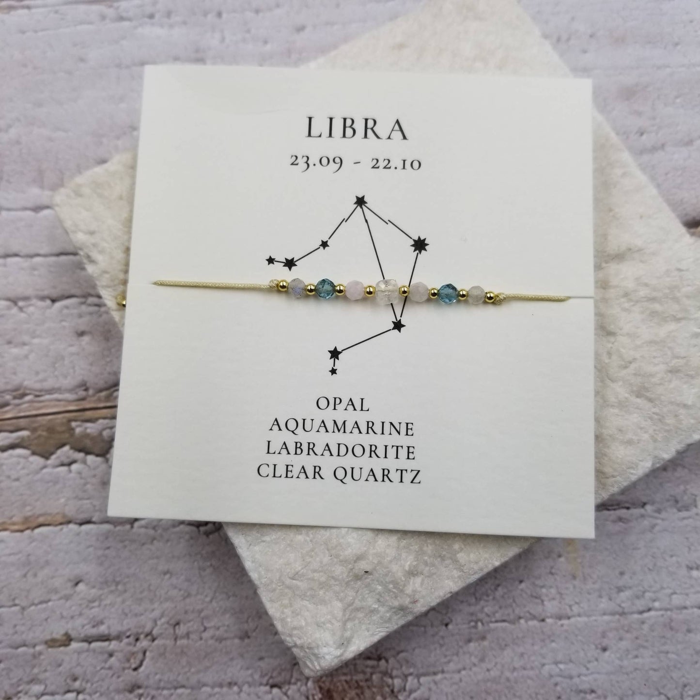 Constellation Natural Stone Bead Friendship Bracelet: PISCES