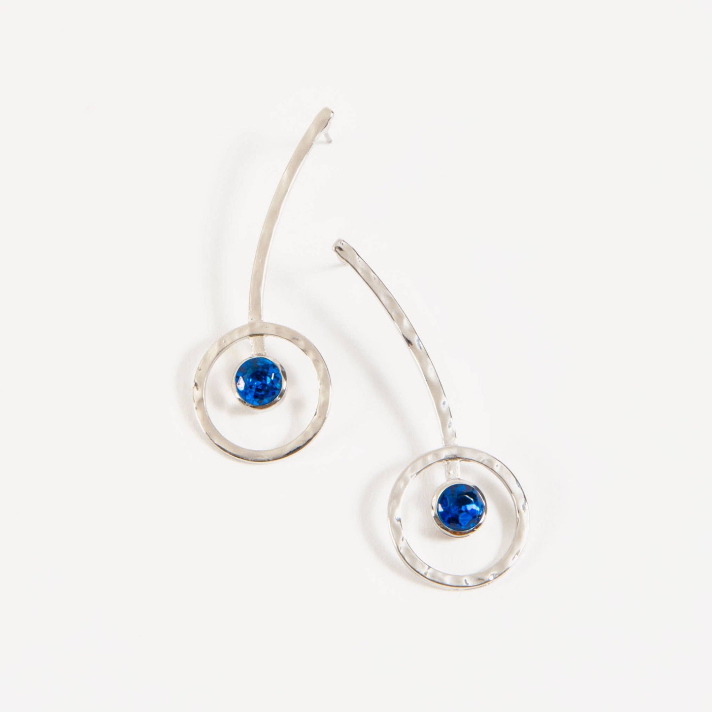 Natasha Capri Blue Crystal Hoop Drop Earring