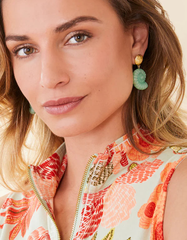 Spartina Shell earrings Amazonite