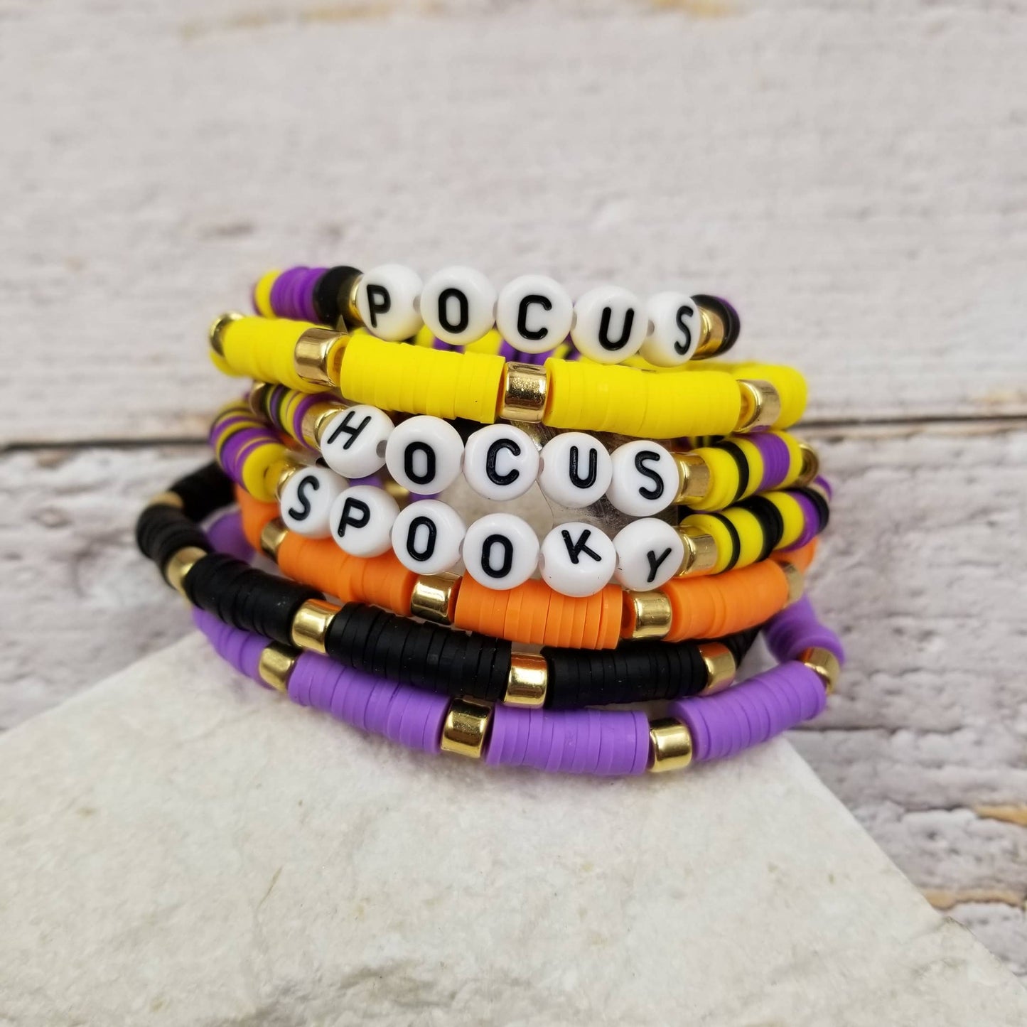 Halloween Themed Clay Bracelet Set Of 7