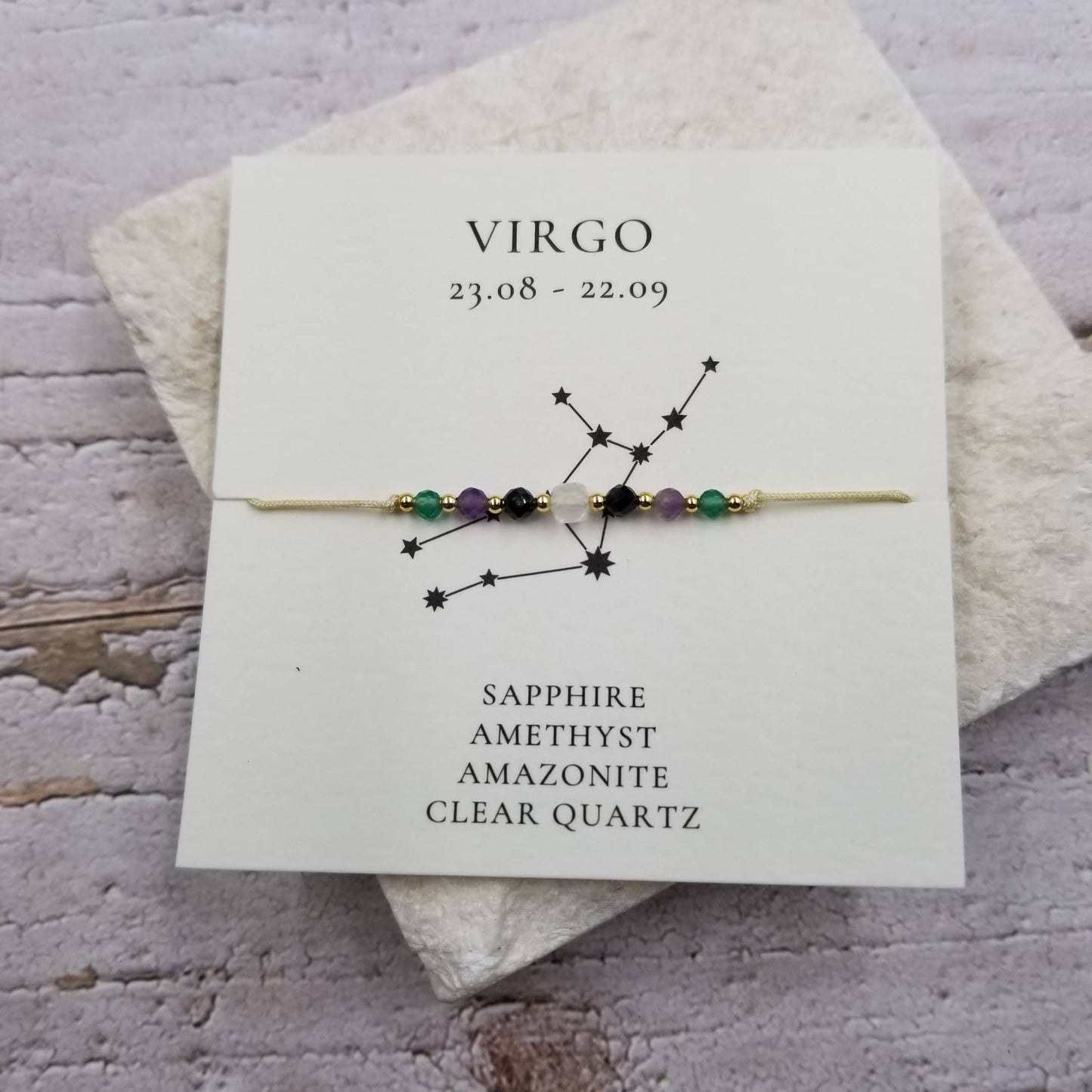 Constellation Natural Stone Bead Friendship Bracelet: SAGITTARIUS