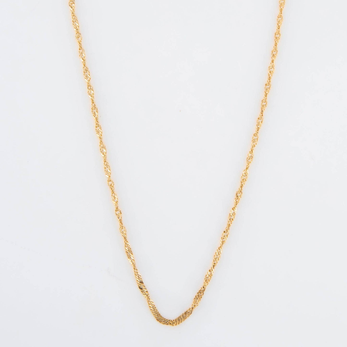 Narelle Waterproof Twisted Chain Necklace: Silver