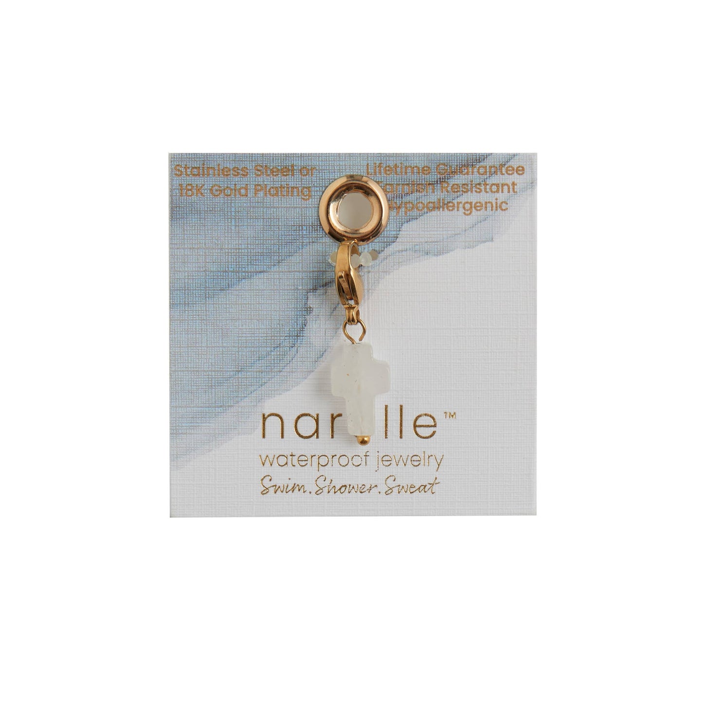 Narelle Waterproof Inspirational Cross Charm: Gold