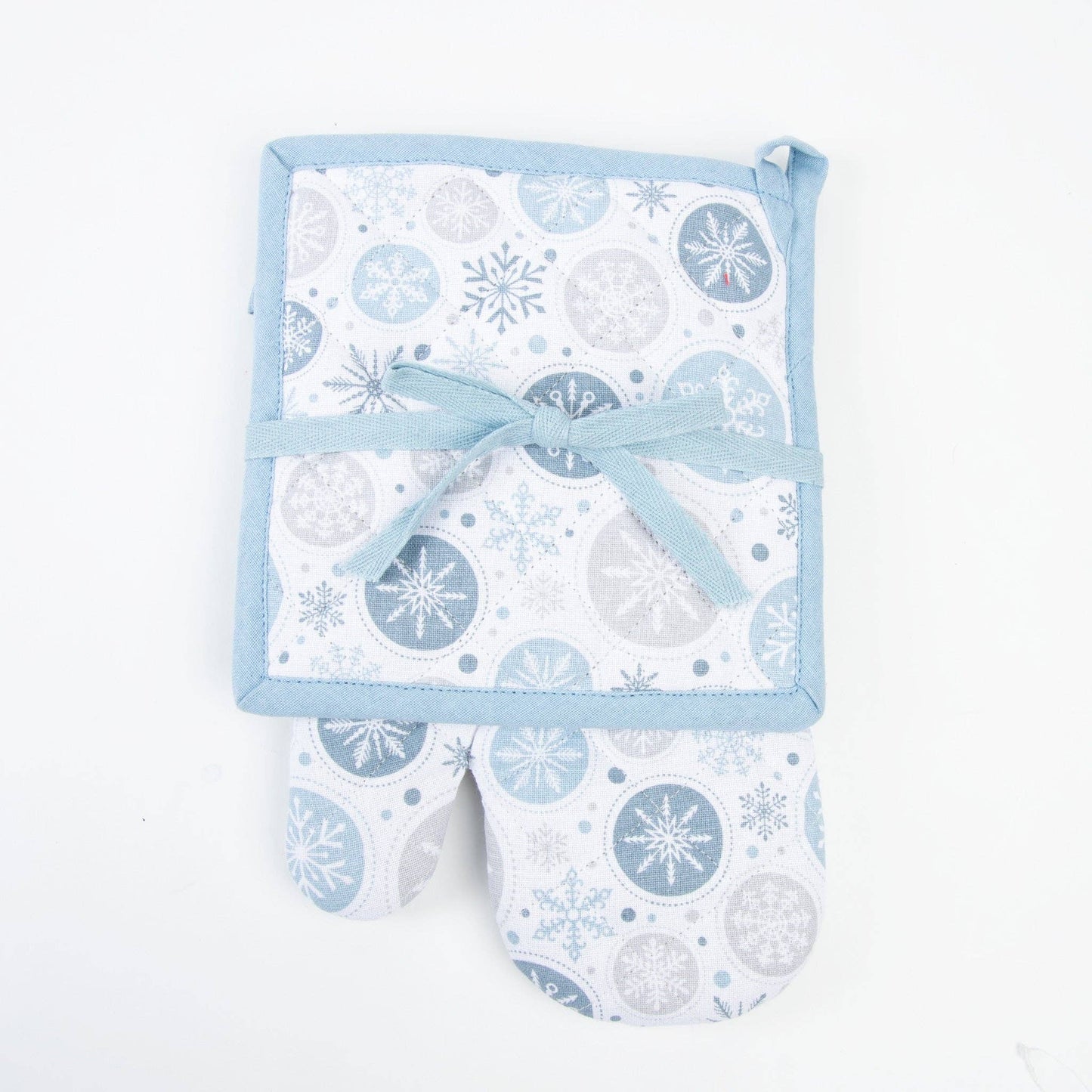 2 Pc Holiday Christmas Snowflake Oven Mitt & Pot Holder Set