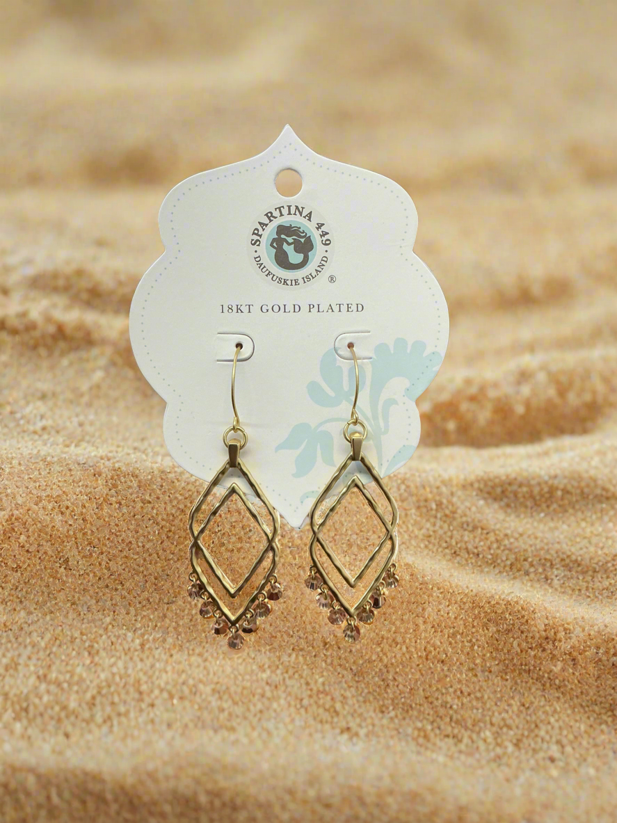 Gold beaded deco drama earrings