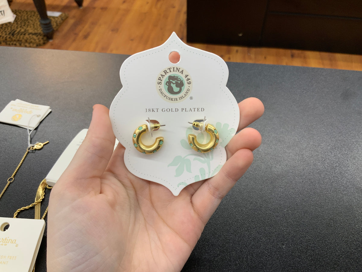 Spartina hoop earrings