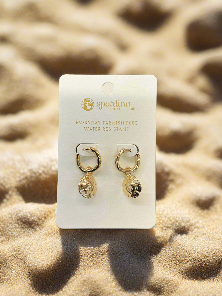Spartina sand dollar gold hoops
