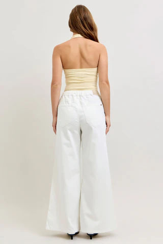 Judy blue high waist elastic pallazzo denim
