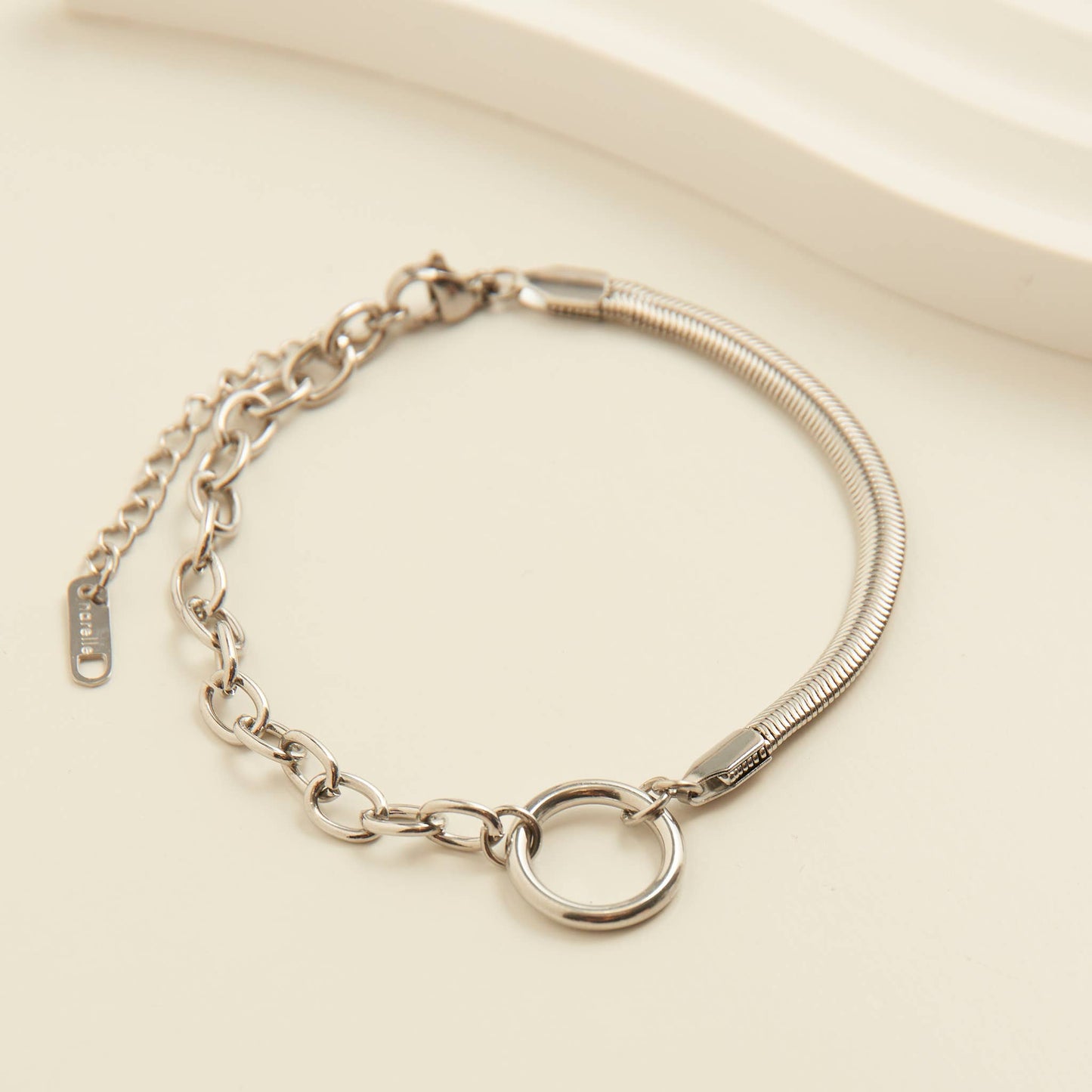 Narelle Waterproof Cable & Snake Chain Bracelet: Gold