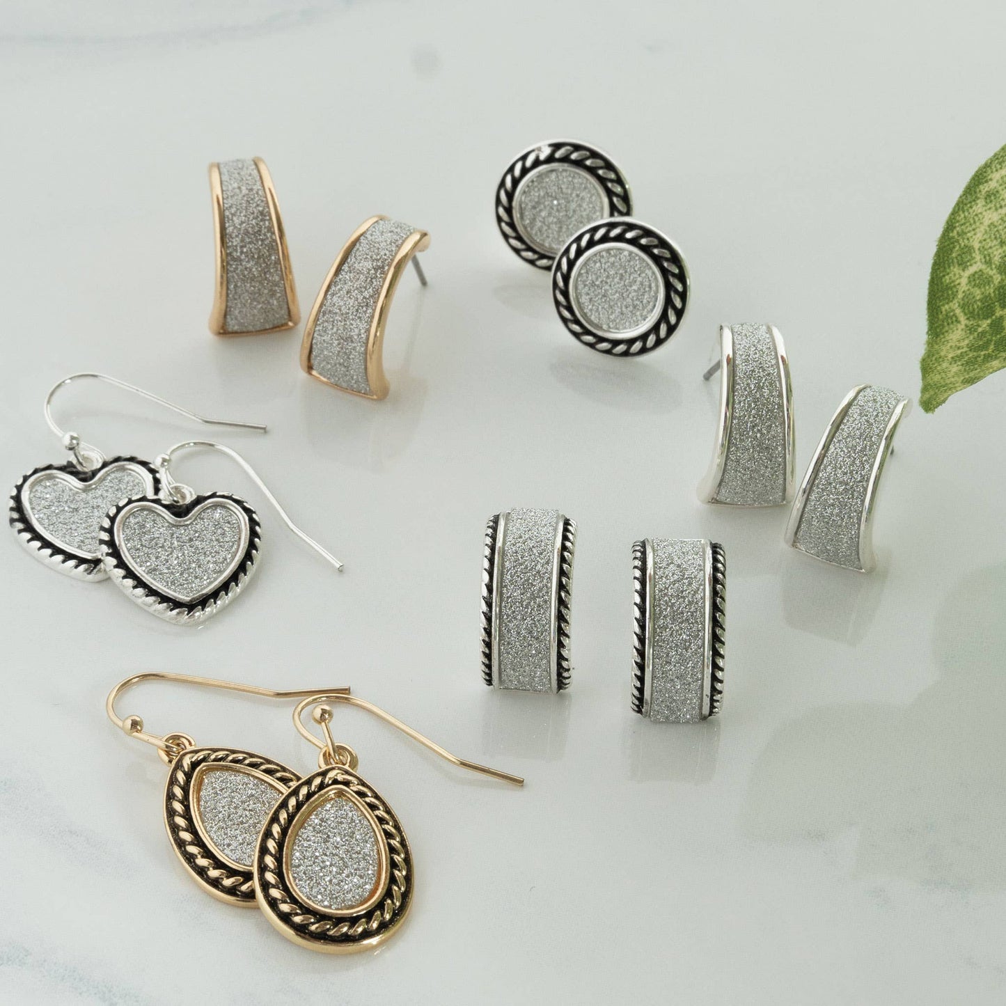 Gold & Silver Glitter Earrings