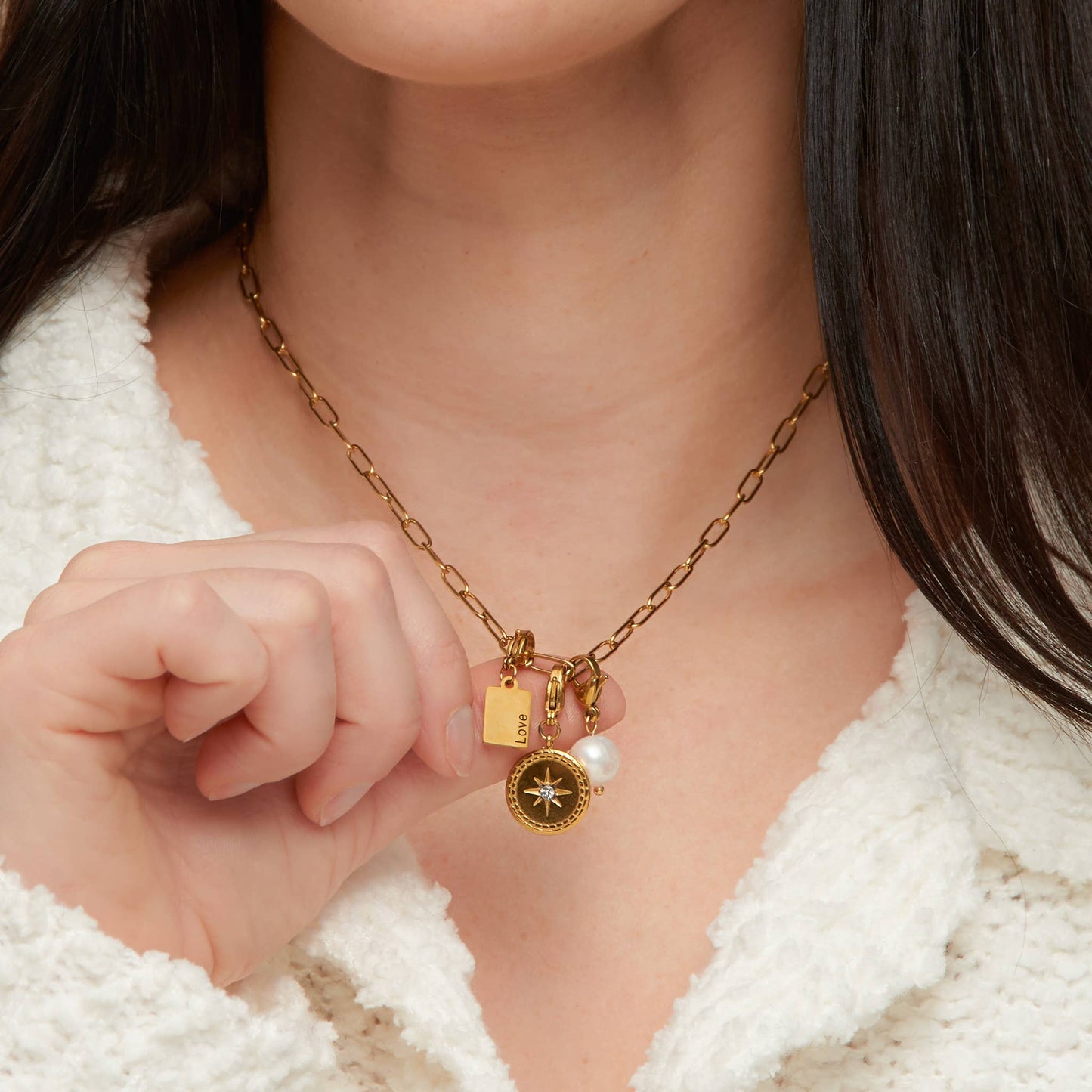 Narelle Waterproof 18K Gold Inspiration Tag Charm: Faith