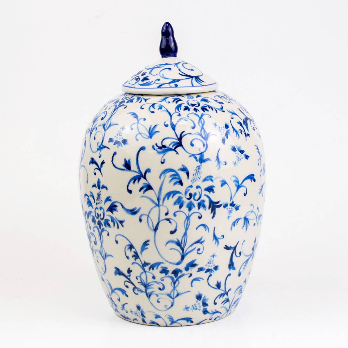 Imperial Palace Ginger Jar   Blue/White   6.25x10x6.25