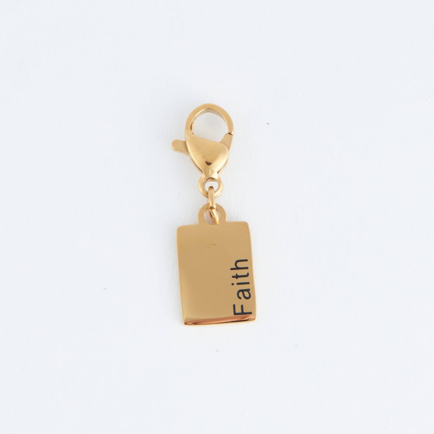 Narelle Waterproof 18K Gold Inspiration Tag Charm: Faith