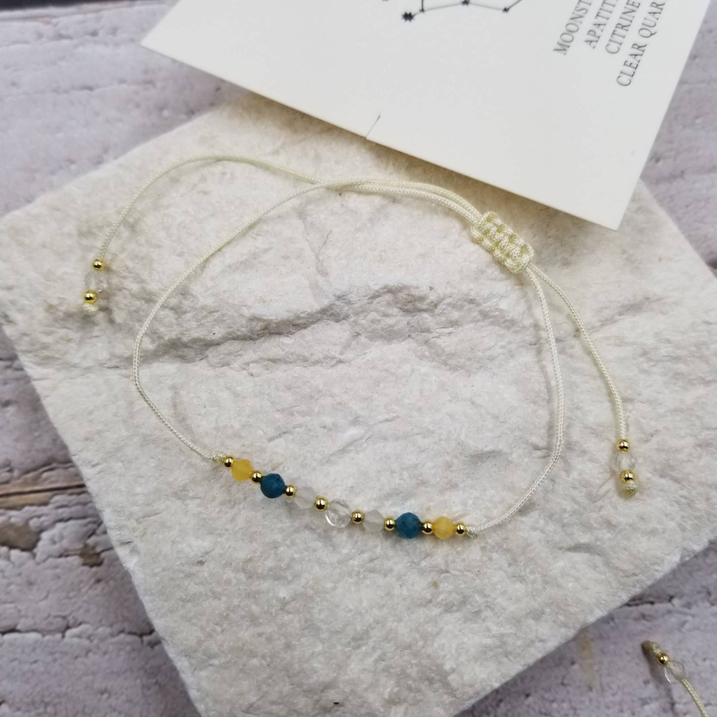 Constellation Natural Stone Bead Friendship Bracelet: AQUARIUS