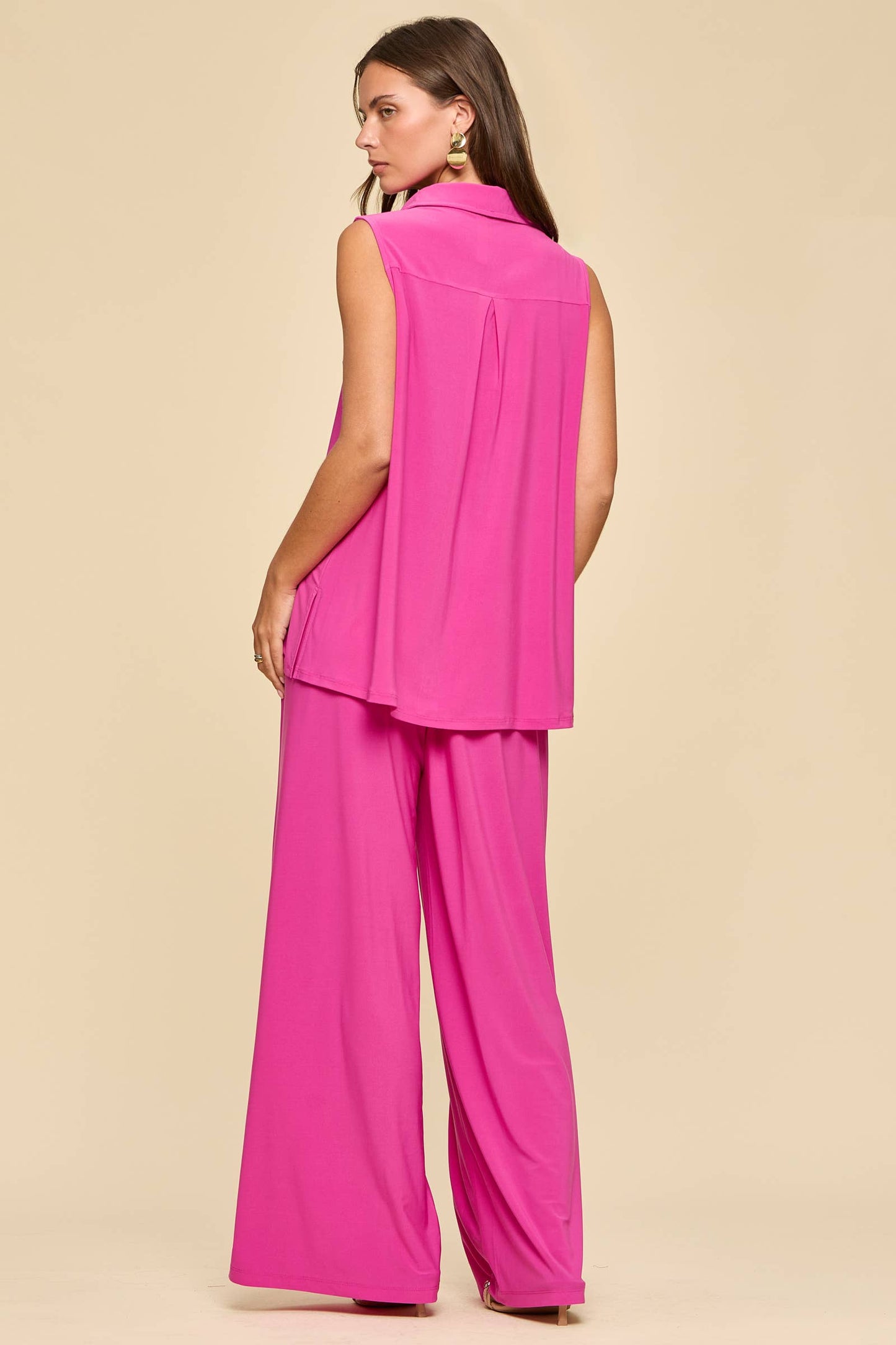 2-Piece Tank + Relaxed Pants Resort Wear Set: ROYAL BLUE