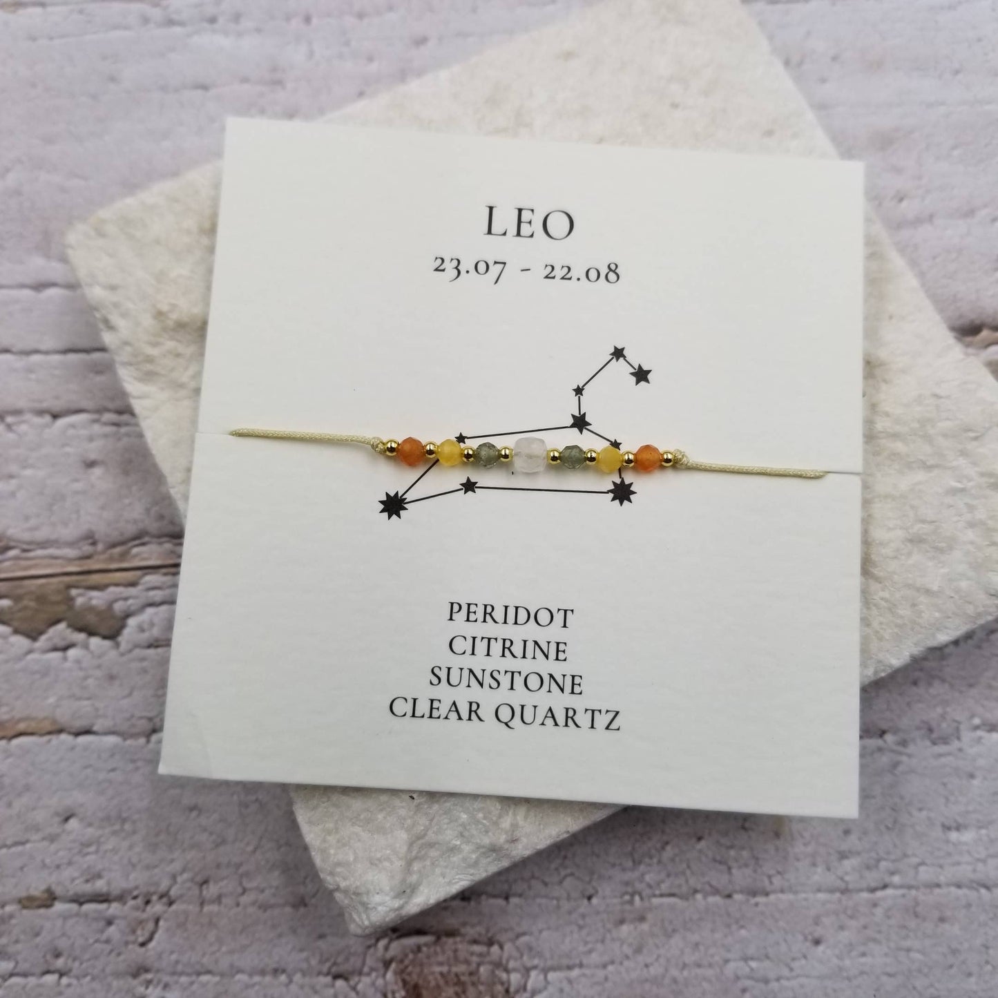 Constellation Natural Stone Bead Friendship Bracelet: LIBRA