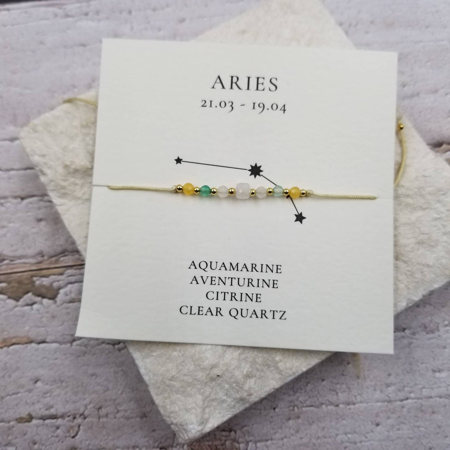 Constellation Natural Stone Bead Friendship Bracelet: CANCER
