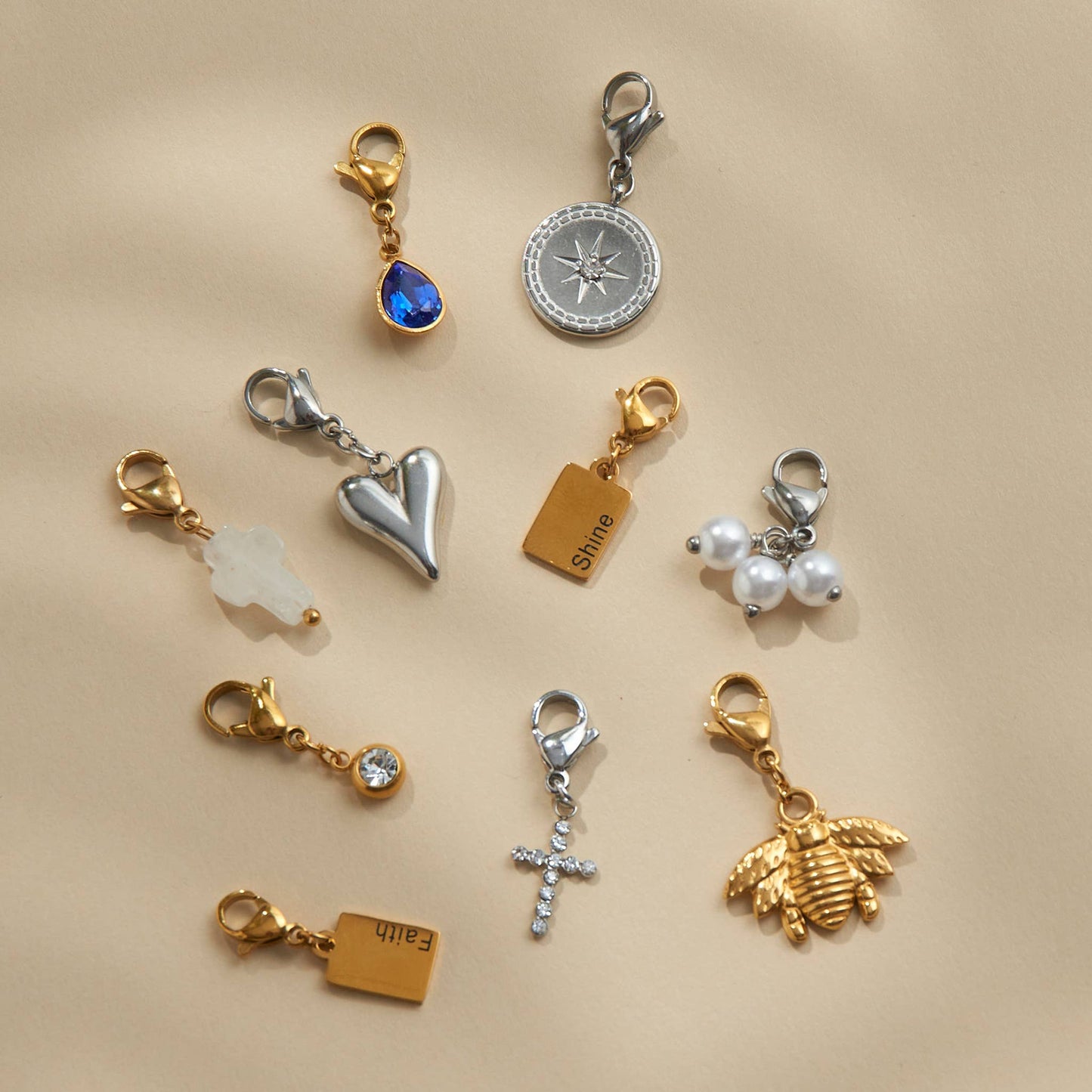 Narelle Waterproof 18K Gold Inspiration Tag Charm: Faith