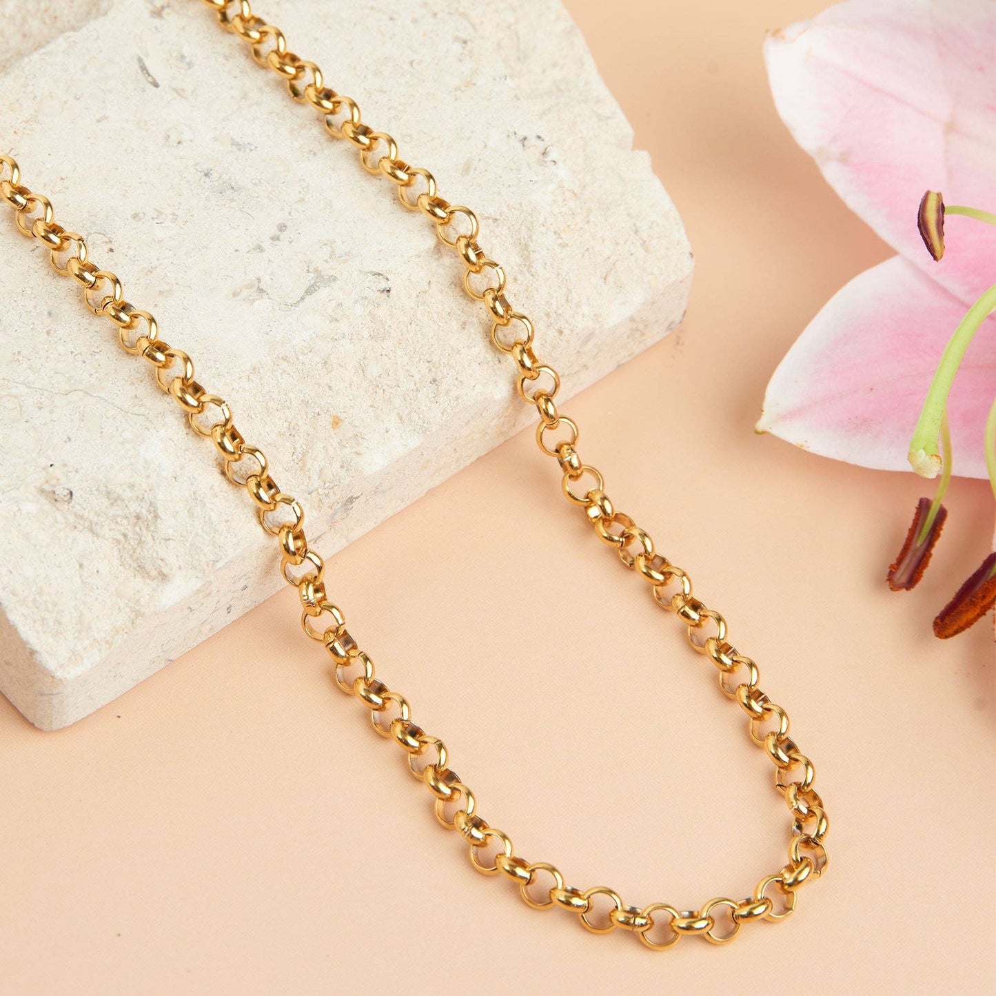 Narelle Waterproof 18" Cable Chain Necklace: Yellow Gold