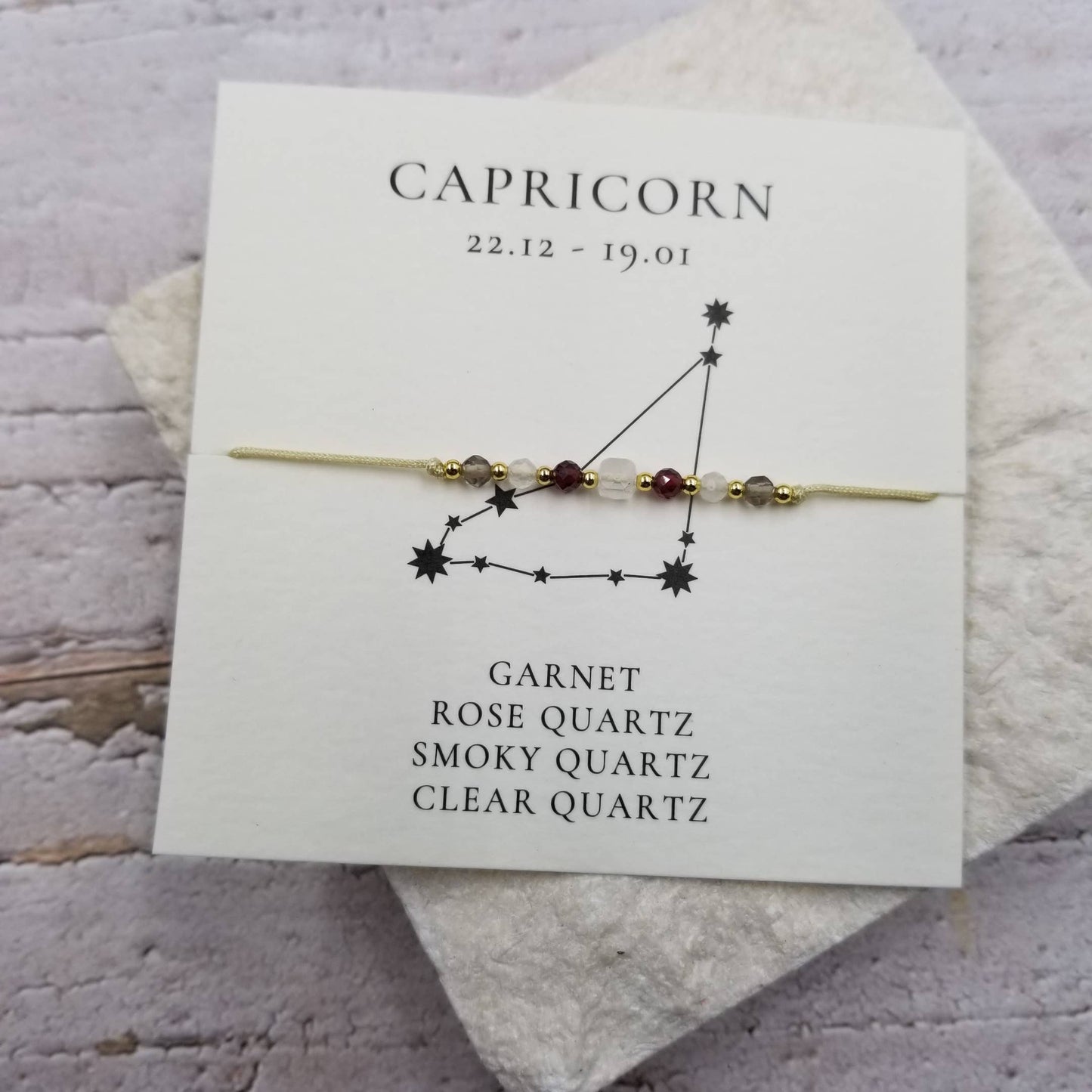 Constellation Natural Stone Bead Friendship Bracelet: AQUARIUS