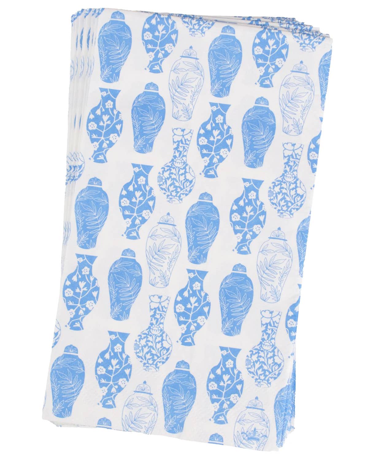 Chinoiserie Guest Napkins   White/Palace   4.25x7.75