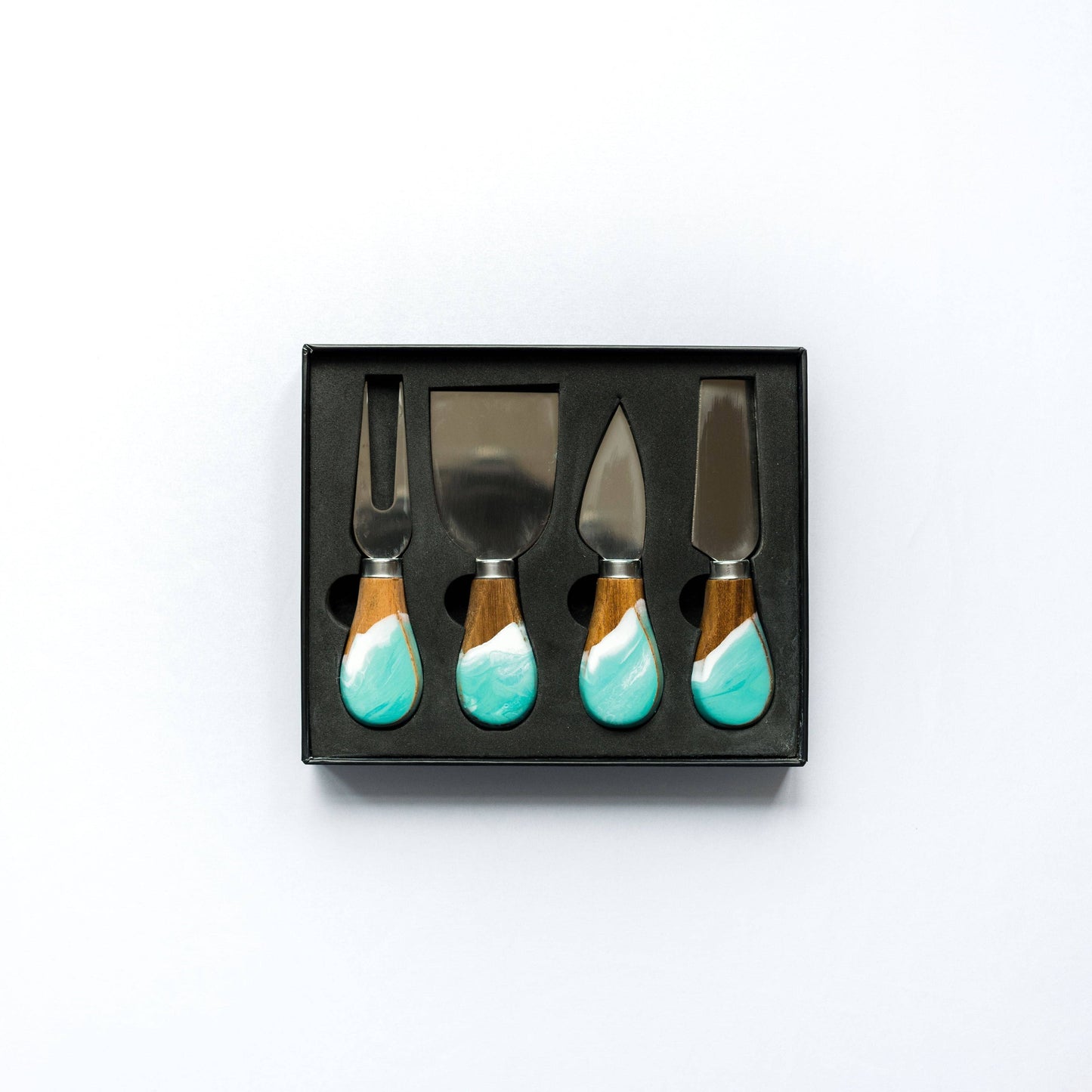 Resin Coated Cheese Knife Set - Set of 4  Marble