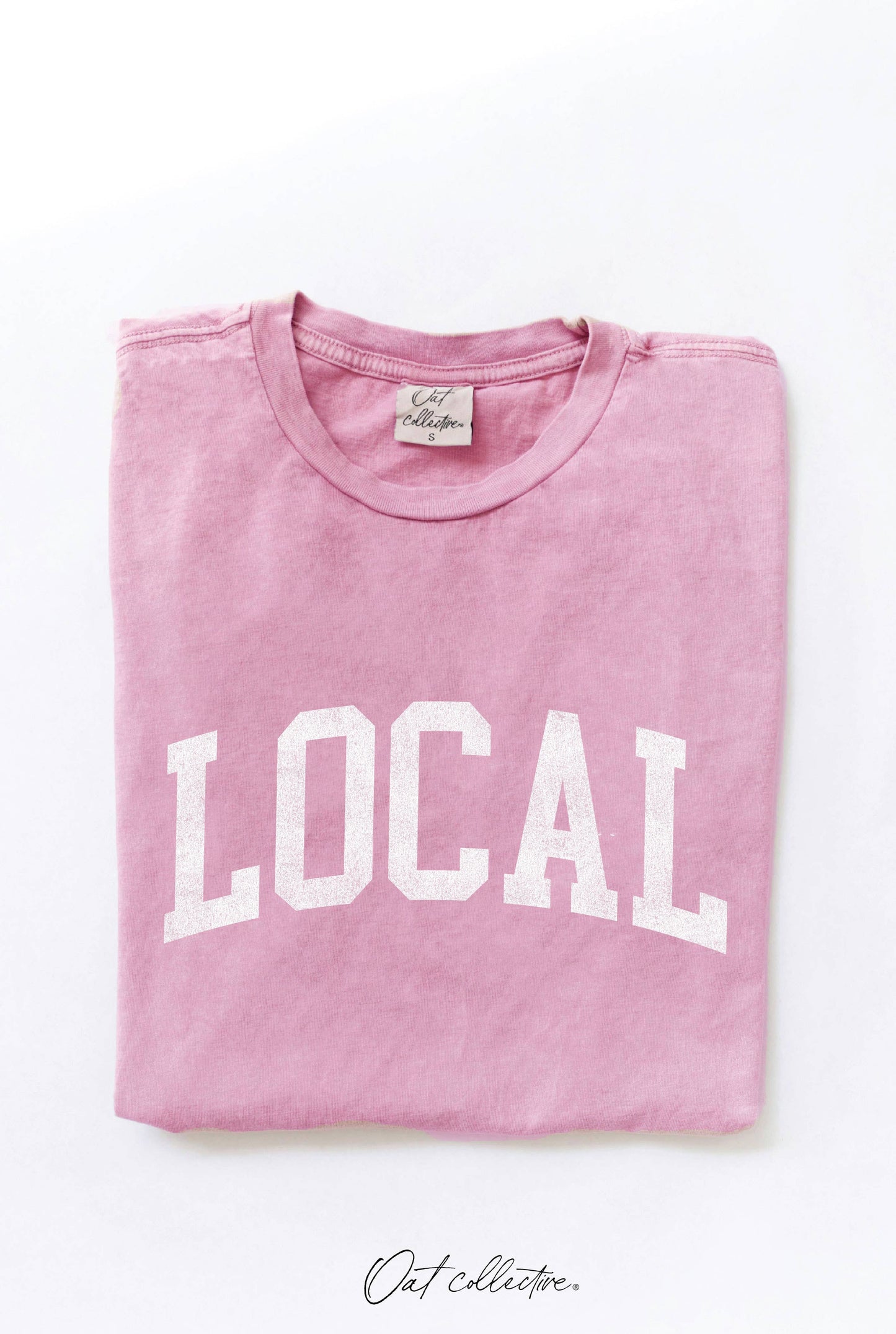 LOCAL Mineral Washed Graphic Top  : FLAMINGO