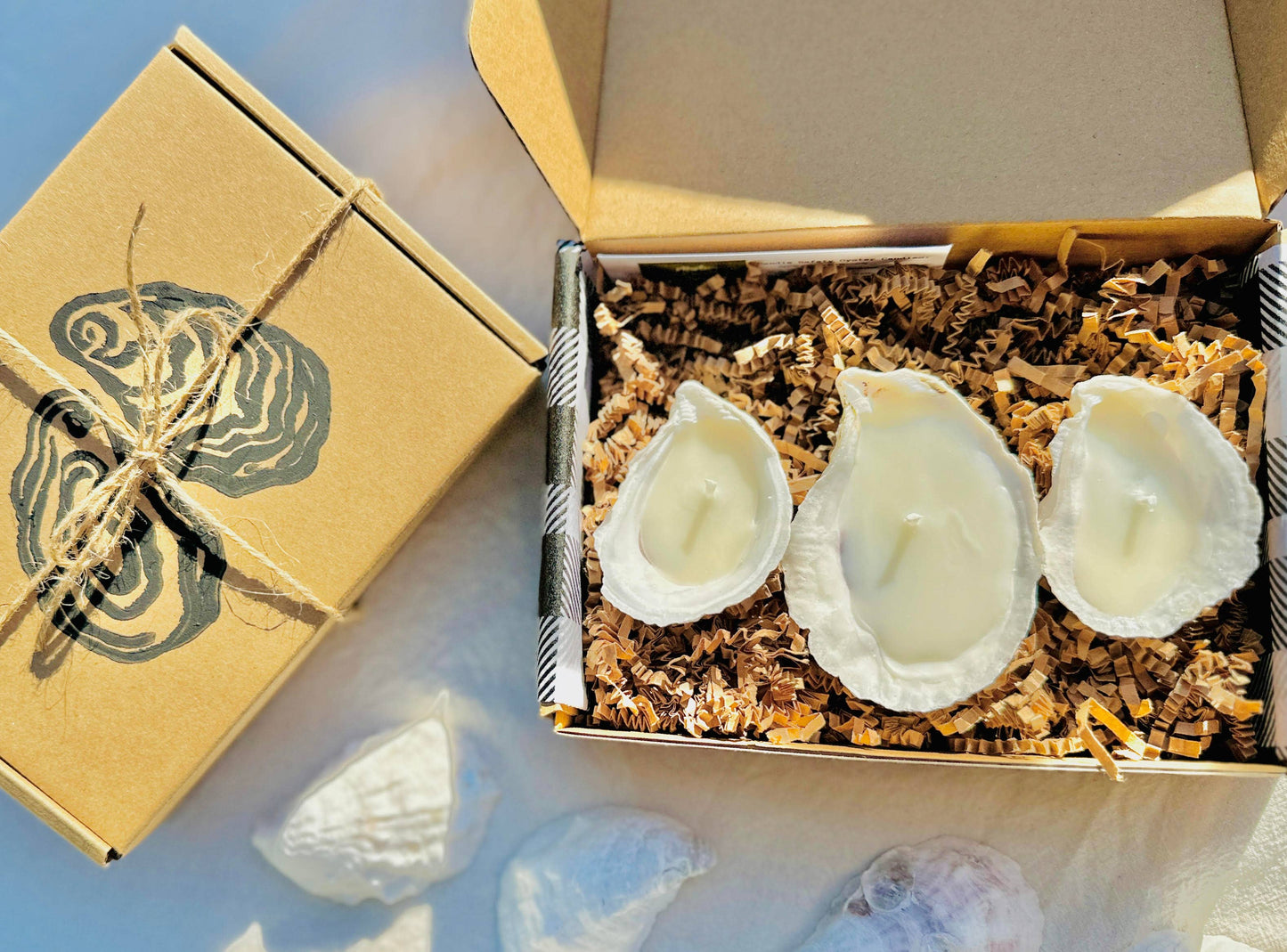 Oyster Gift Set of 3 Candles ~ Sea Salt and Orchid