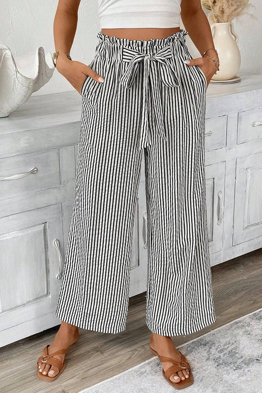 LDC Striped Knot Natural Pocket Pants: Black / L