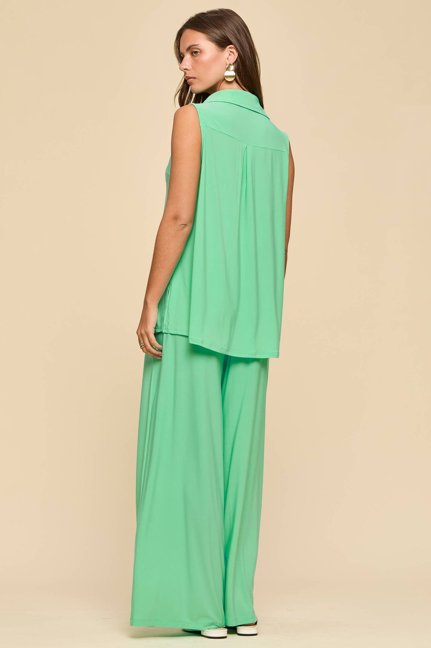 2-Piece Tank + Relaxed Pants Resort Wear Set: ROYAL BLUE