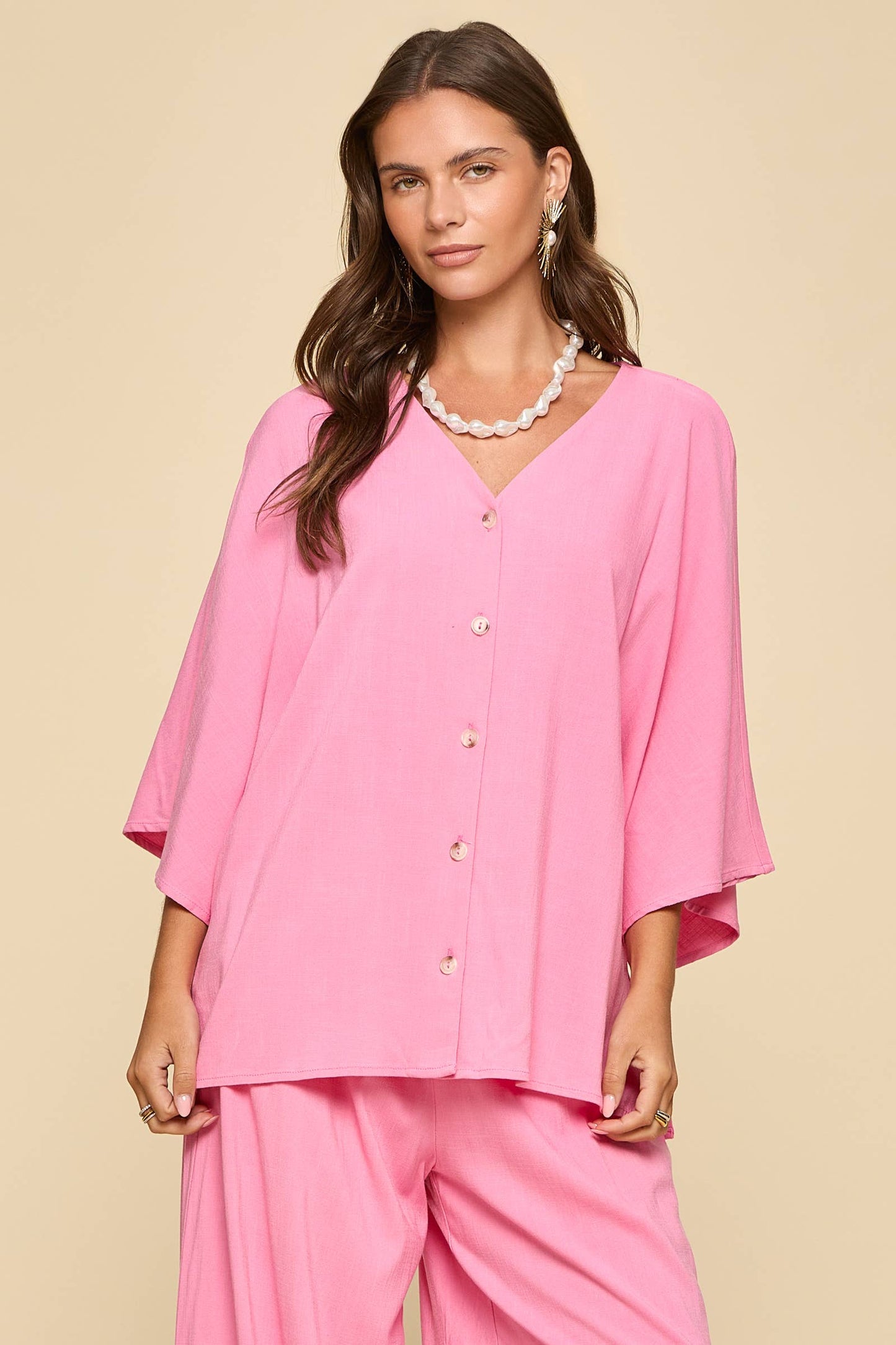 2-Piece Linen Summer Set: BLUE