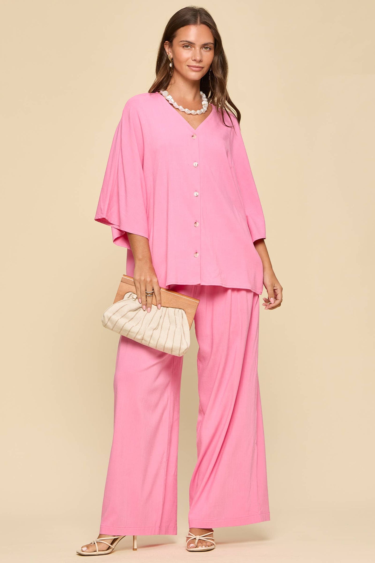 2-Piece Linen Summer Set: BLUE